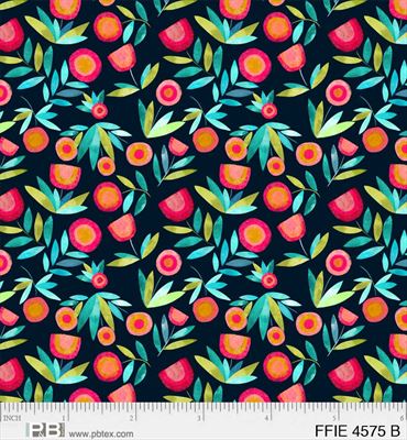 Feathered Fiesta- Floral- Navy