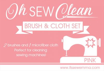 Oh Sew Clean Brush and Cloth Set- Pink
