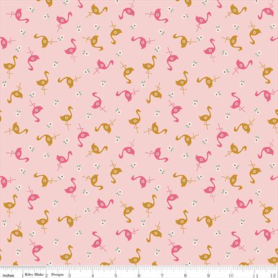 Stardust- Flamingos- Baby Pink/Antique Gold Sparkle